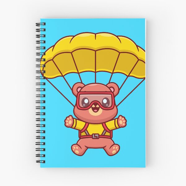 Item preview, Airborne Adventure: Cute Bear Flying with Parachute Cartoon Vector Icon Illustration designed and sold by hjian8219.