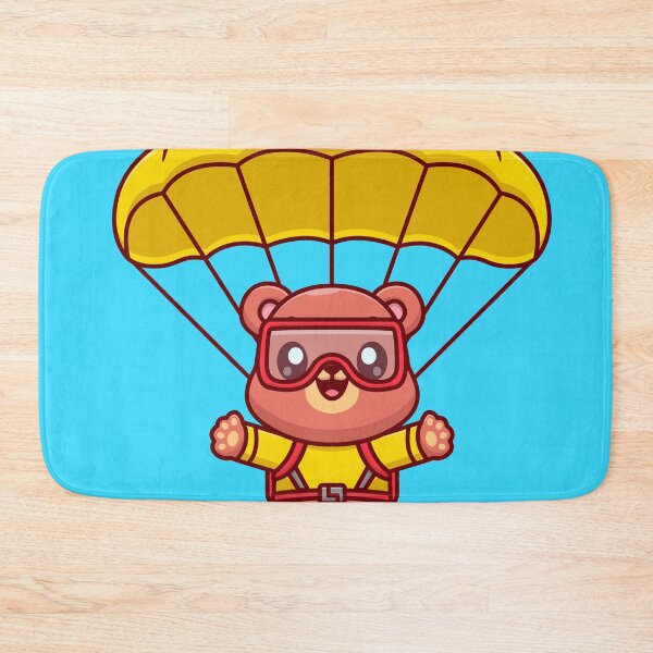 Item preview, Airborne Adventure: Cute Bear Flying with Parachute Cartoon Vector Icon Illustration designed and sold by hjian8219.