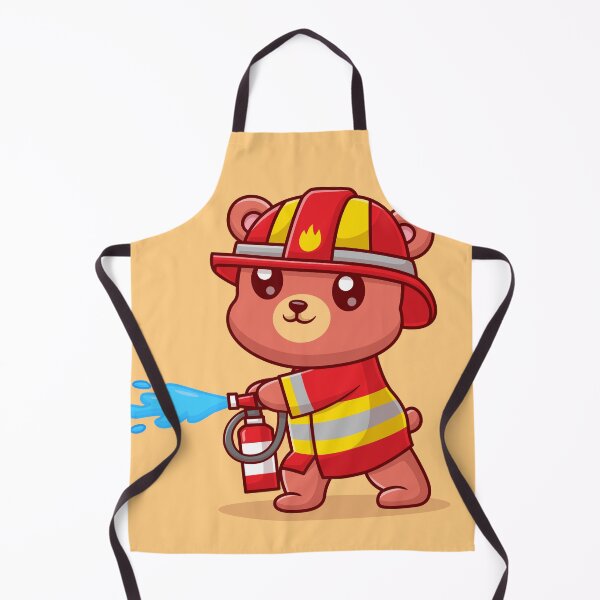 Item preview, Heroic Bear Rescuer: Cute Bear Firefighter with Water Hose Cartoon Vector Icon Illustration designed and sold by hjian8219.