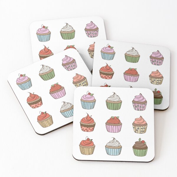 Item preview, Vintage princess cupcakes pattern baked with love designed and sold by Bela Mehta.