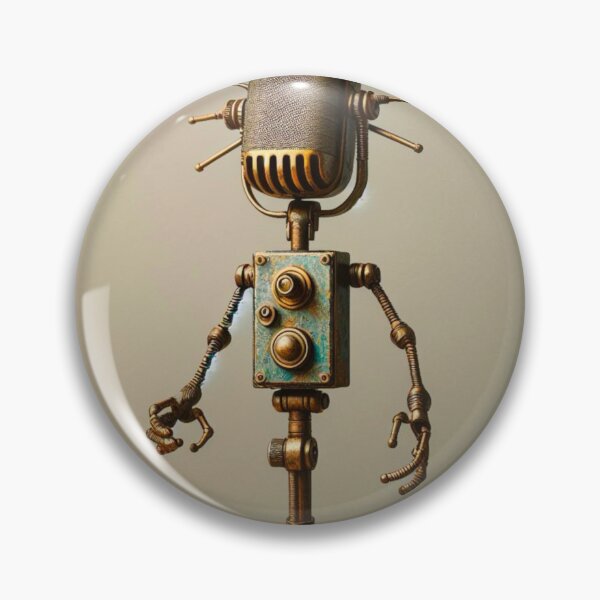Item preview, Impressionist Style Vintage Microphone Robot designed and sold by Star-Fragment.