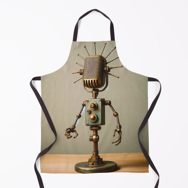 Item preview, Impressionist Style Vintage Microphone Robot designed and sold by Star-Fragment.