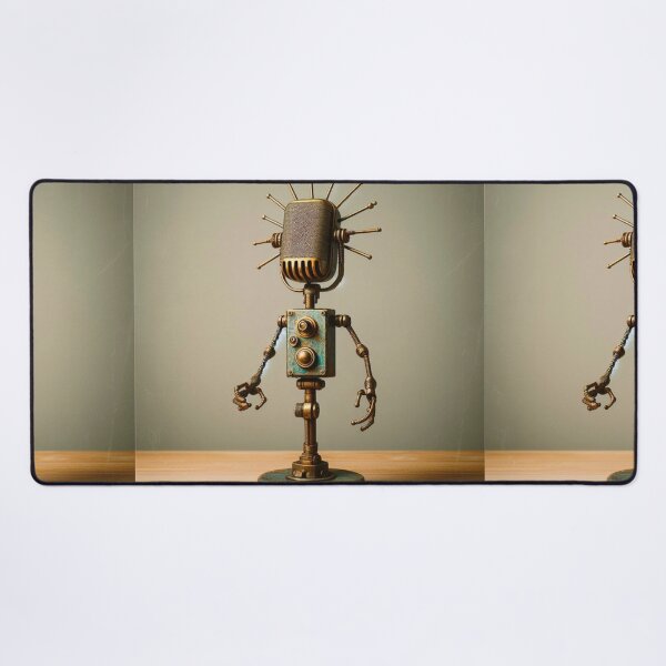 Item preview, Impressionist Style Vintage Microphone Robot designed and sold by Star-Fragment.