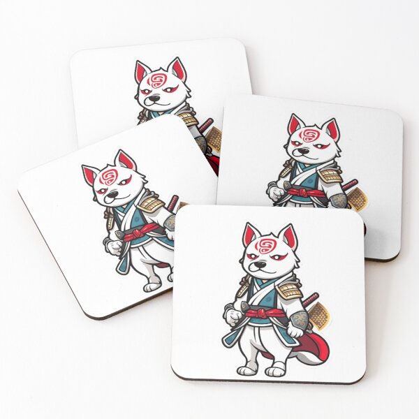 Item preview, Cool Japan samurai white dog designed and sold by KorArtStudio.