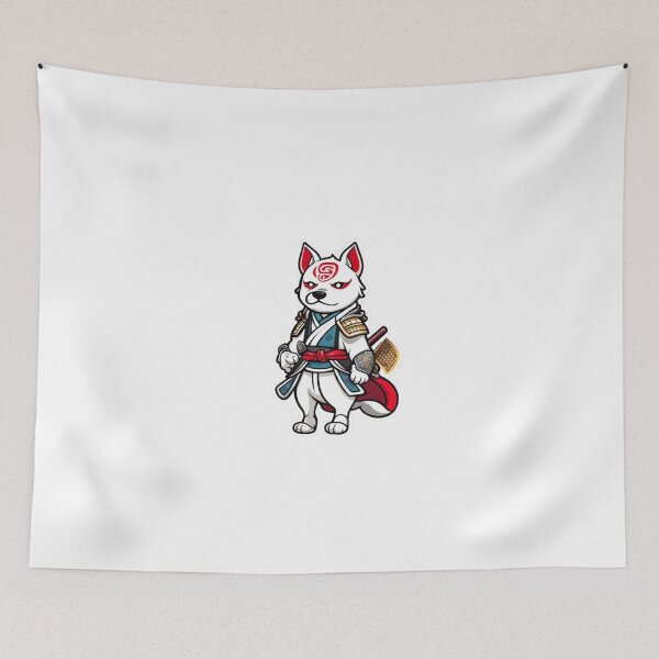Item preview, Cool Japan samurai white dog designed and sold by KorArtStudio.