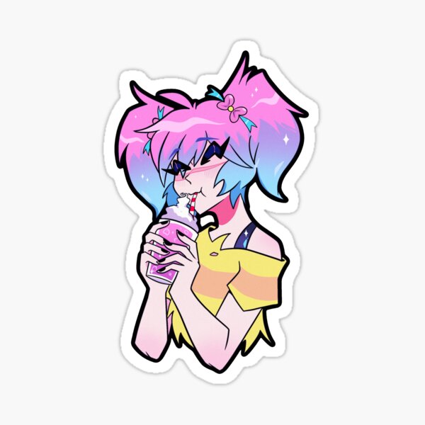 Kira - Demon Angel Elf Cyberpunk cute anime girl Die-Cut Sticker