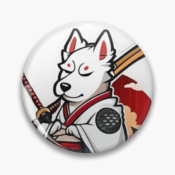 Item preview, Cute Japan samurai puppy white dog designed and sold by KorArtStudio.