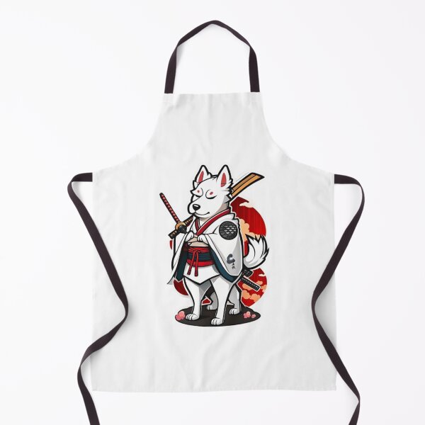 Item preview, Cute Japan samurai puppy white dog designed and sold by KorArtStudio.