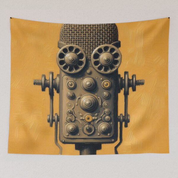 Item preview, Wide Eyed Vintage Microphone Robot designed and sold by Star-Fragment.
