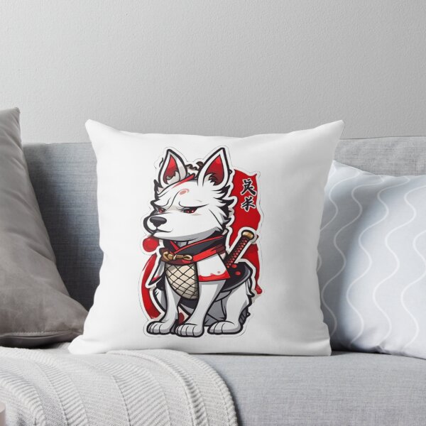 Item preview, Cool Japan samurai puppy white dog designed and sold by KorArtStudio.