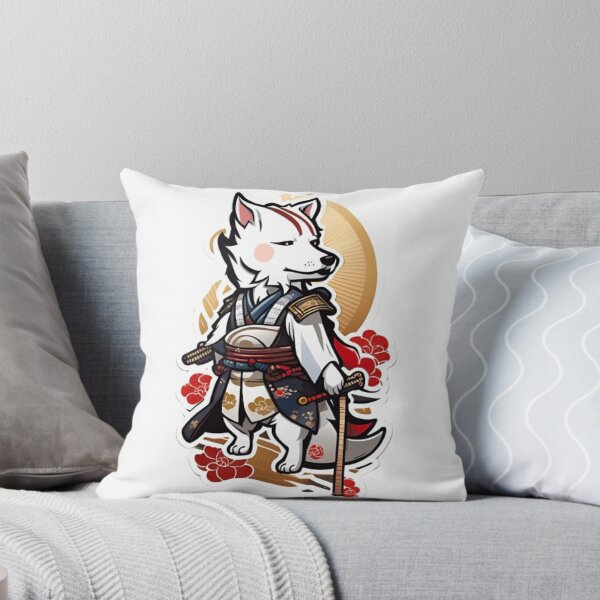 Item preview, Japan samurai katana white dog designed and sold by KorArtStudio.