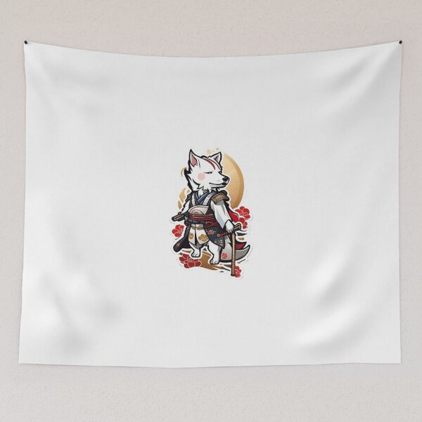 Item preview, Japan samurai katana white dog designed and sold by KorArtStudio.