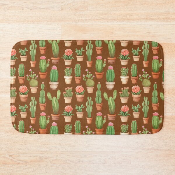 Item preview, Cactus Drawing Seamless Pattern Brown Tawny background designed and sold by Sototos® ⭐⭐⭐⭐⭐.