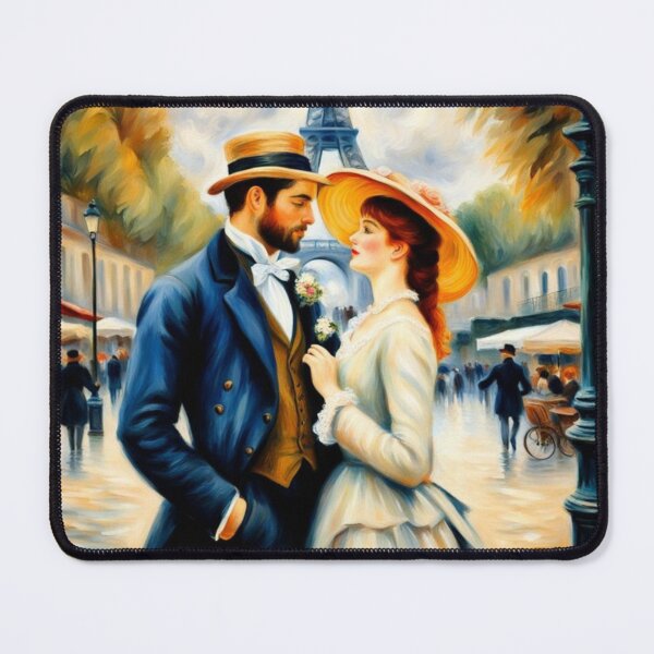 Item preview, Romantic couple in Paris with Eiffel Tower designed and sold by JackFreestone.