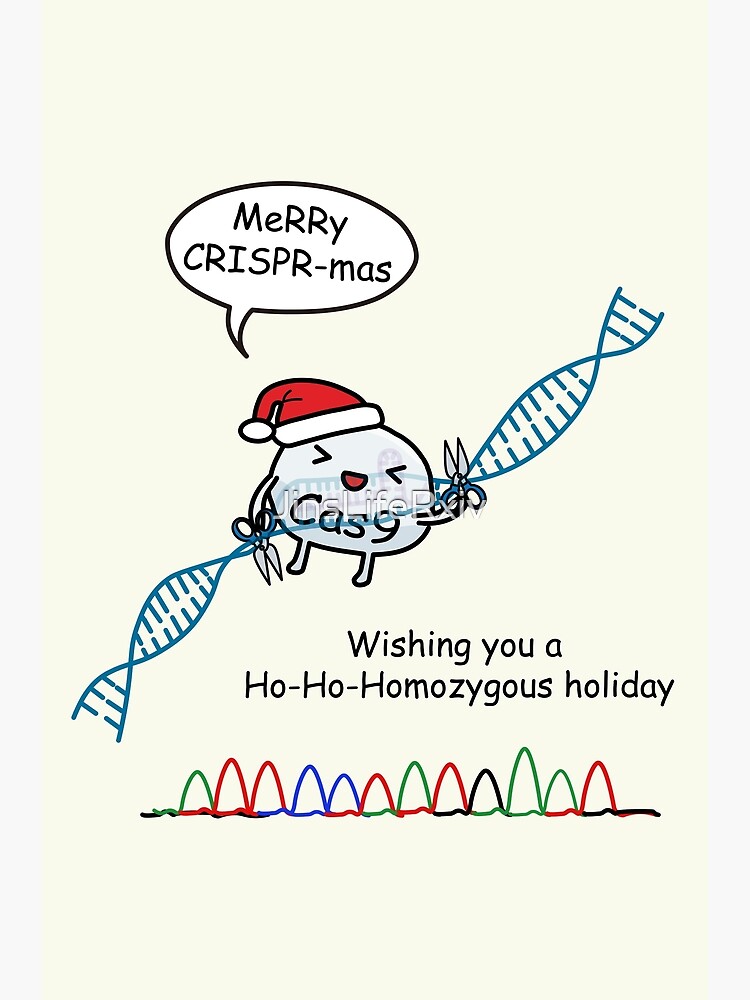 Thumbnail 2 of 2, Greeting Card, CRISPR-mas designed and sold by JinsLifeRxiv.