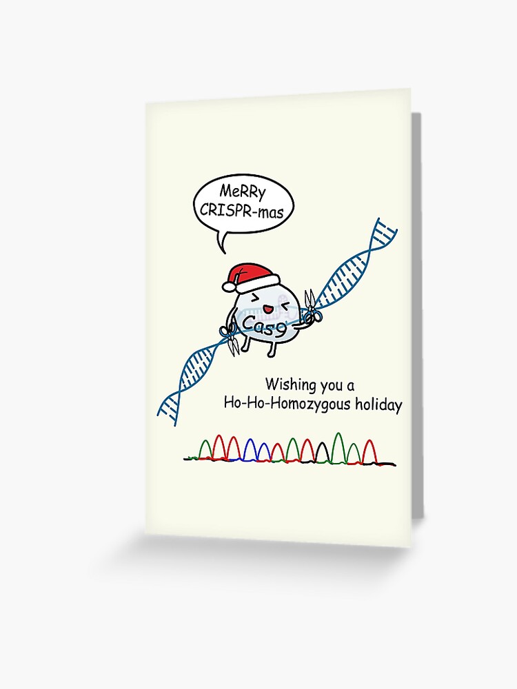 Thumbnail 1 of 2, Greeting Card, CRISPR-mas designed and sold by JinsLifeRxiv.