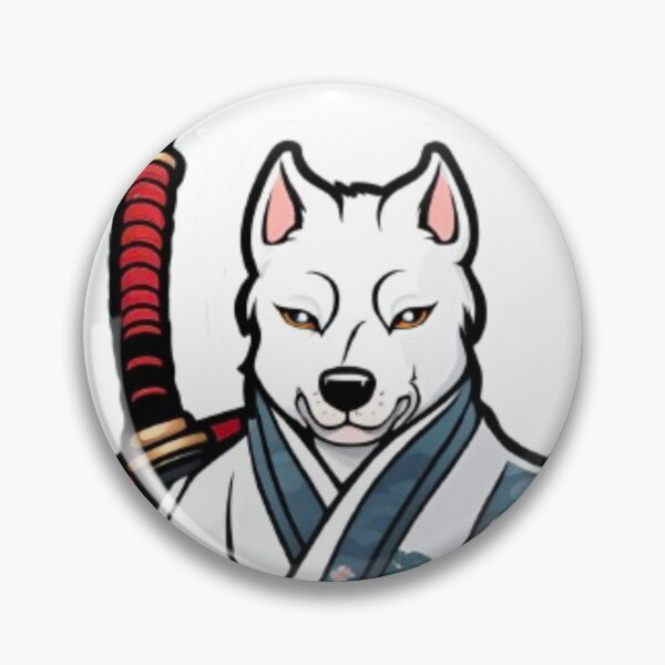 Item preview, Cute Japan samurai katana white dog designed and sold by KorArtStudio.