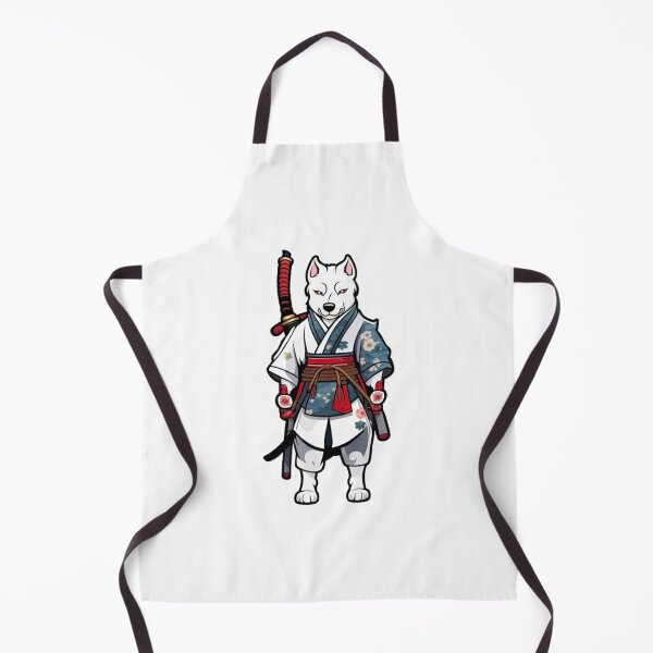 Item preview, Cute Japan samurai katana white dog designed and sold by KorArtStudio.