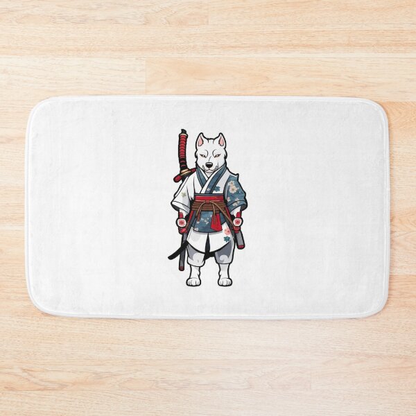 Item preview, Cute Japan samurai katana white dog designed and sold by KorArtStudio.