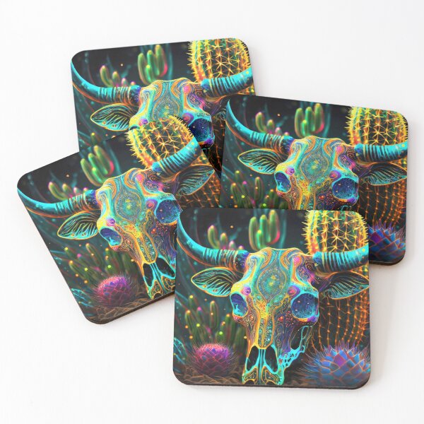 Item preview, Electric Cow Skull Desert Scene designed and sold by JohnXD247.