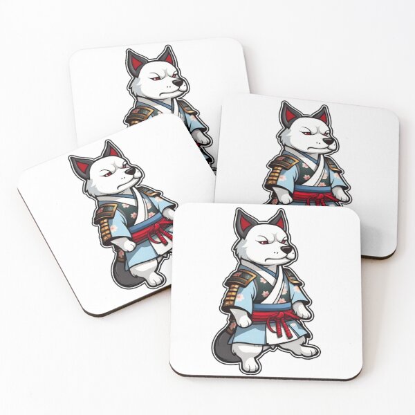 Item preview, Cool Japan samurai katana white dog designed and sold by KorArtStudio.