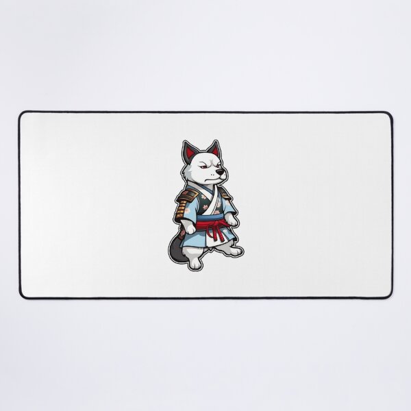 Item preview, Cool Japan samurai katana white dog designed and sold by KorArtStudio.