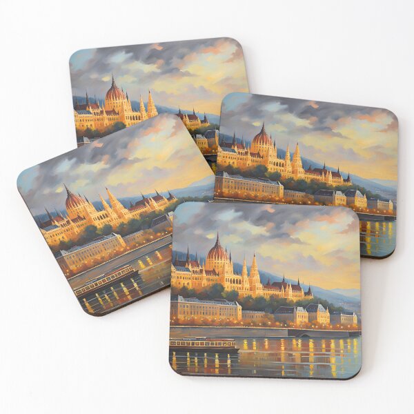 Item preview, Painting of Budapest Hungary Skyline designed and sold by galactify.