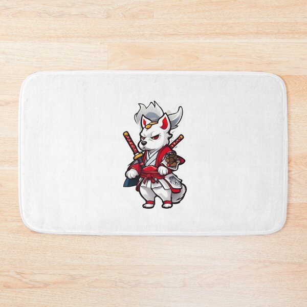 Item preview, Cute Japan samurai katana puppy white dog designed and sold by KorArtStudio.