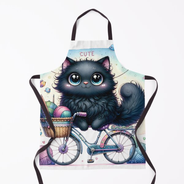 Item preview, Fluffy Kitten Yarn Adventure Illustration designed and sold by inkArtistryfine.