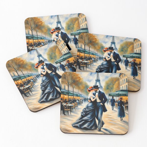 Item preview, Romantic couple in Paris with Eiffel Tower designed and sold by JackFreestone.