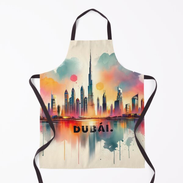 Item preview, Vibrant Watercolor Skyline of Dubai designed and sold by inkArtistryfine.