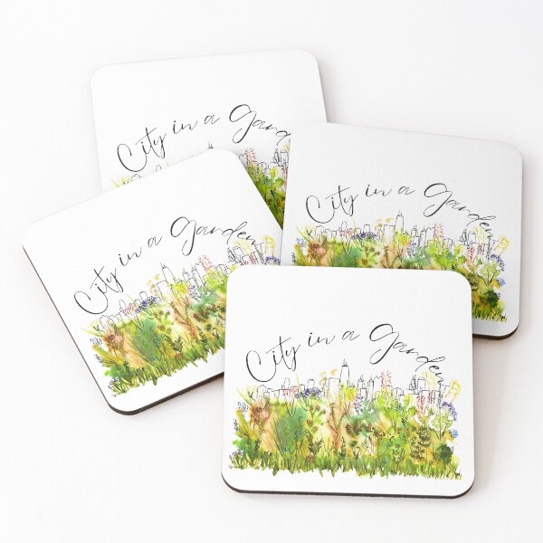 Item preview, City in a Garden Watercolor designed and sold by Color Chicago.