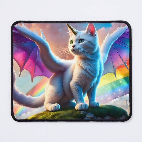 Item preview, Winged unicorn cat overlooks the valley designed and sold by LordFalcon.