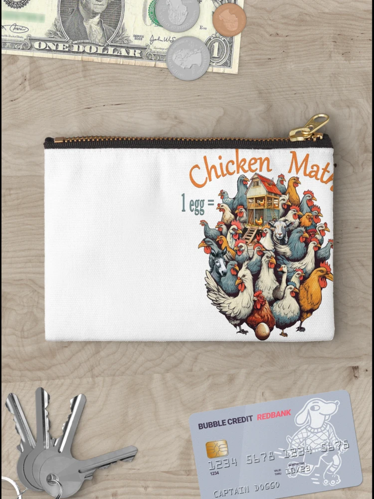 Thumbnail 3 of 4, Zipper Pouch, Chicken Math designed and sold by Whimsaurus.