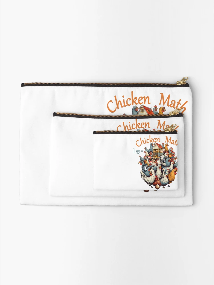 Thumbnail 2 of 4, Zipper Pouch, Chicken Math designed and sold by Whimsaurus.