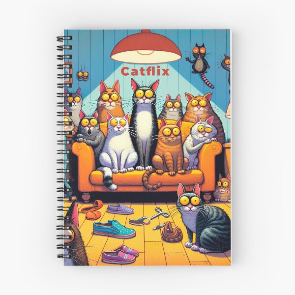 Item preview, Colorful Cat Gathering Illustration designed and sold by inkArtistryfine.