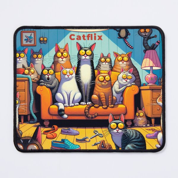 Item preview, Colorful Cat Gathering Illustration designed and sold by inkArtistryfine.