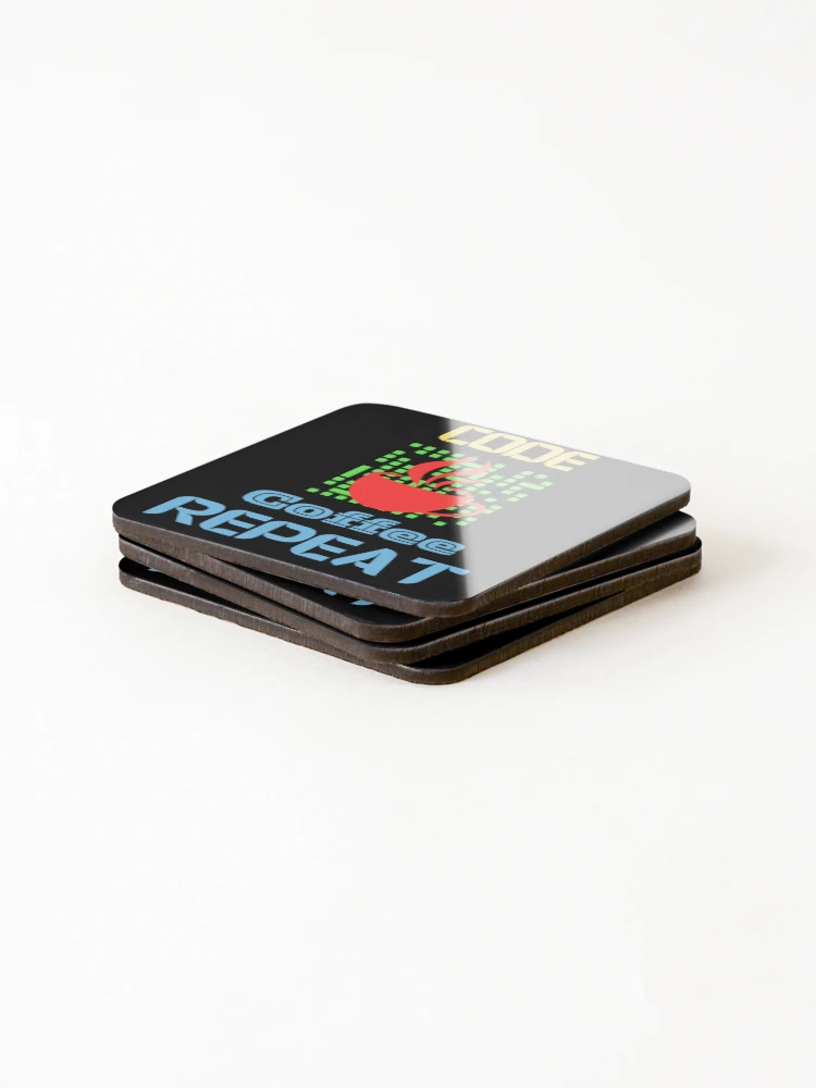 Thumbnail 4 of 5, Coasters (Set of 4), computer engineer programmer coding tech coffee code designed and sold by DesignYourWaystore.