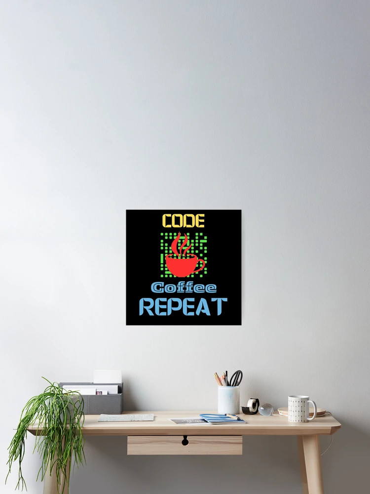 Thumbnail 2 of 3, Poster, computer engineer programmer coding tech coffee code designed and sold by DesignYourWaystore.