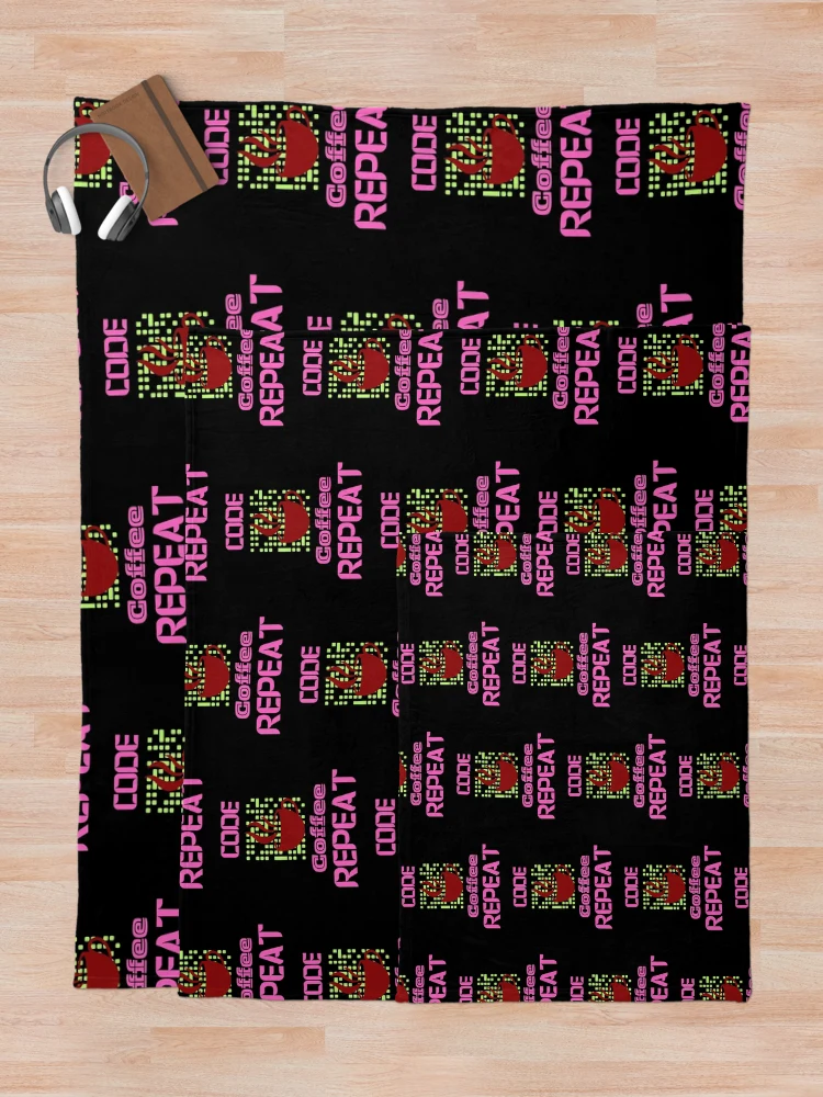 Thumbnail 5 of 6, Throw Blanket, computer engineer programmer coding tech coffee code pink designed and sold by DesignYourWaystore.