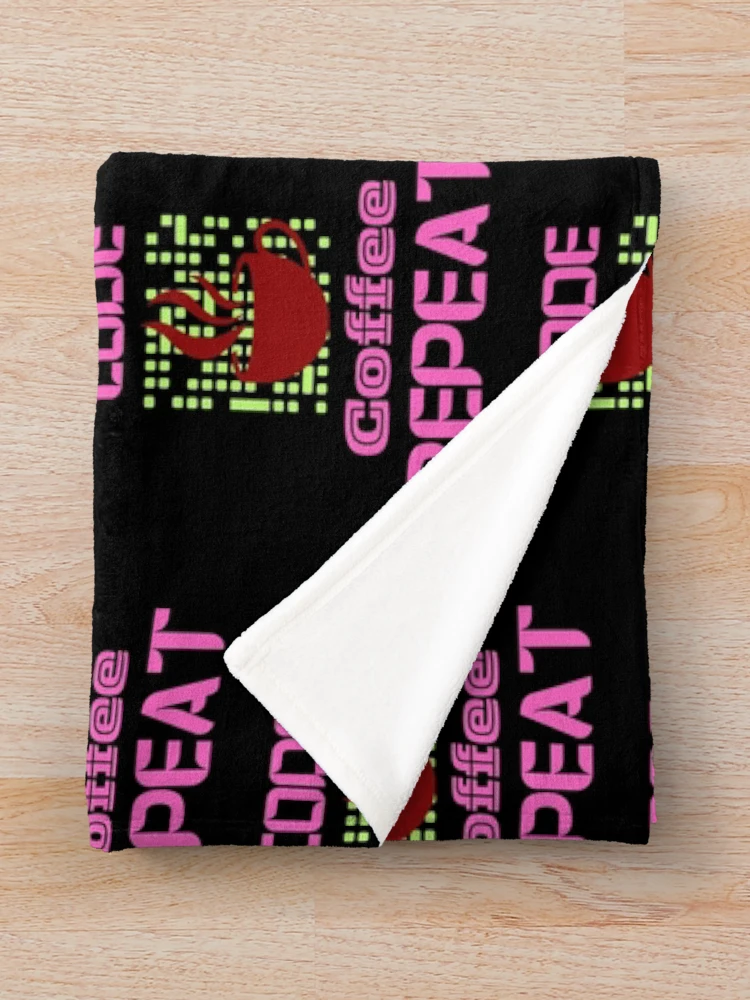 Thumbnail 3 of 6, Throw Blanket, computer engineer programmer coding tech coffee code pink designed and sold by DesignYourWaystore.