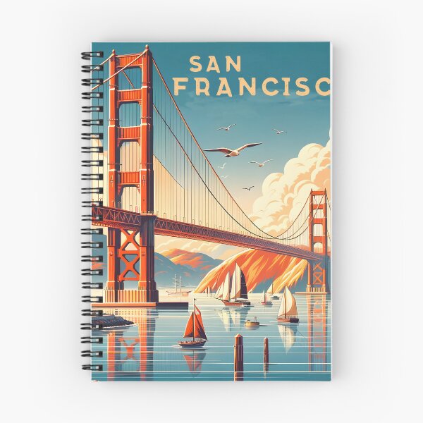 Item preview, Golden Gate Bridge Vintage Travel Poster designed and sold by inkArtistryfine.