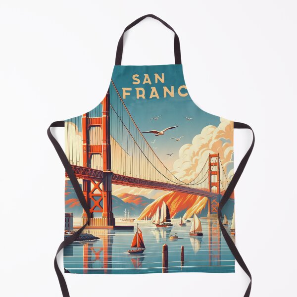 Item preview, Golden Gate Bridge Vintage Travel Poster designed and sold by inkArtistryfine.