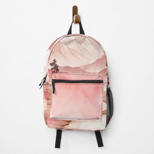 Item preview, 014 Stunning Mountain Landscape in Pink Watercolor Painting designed and sold by Alexis Art Collection.