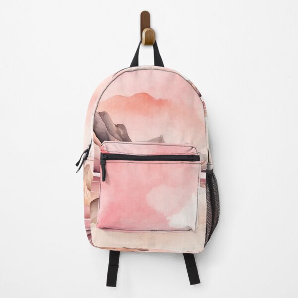 Item preview, 015 Stunning Mountain Landscape in Pink Watercolor Painting designed and sold by Alexis Art Collection.