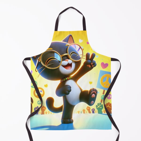 Item preview, Cheerful Peaceful Cat Positive Vibes designed and sold by inkArtistryfine.