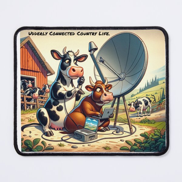 Item preview, Moo-Fi: The Udderly High-Speed Internet Cow-nnection Mousepad designed and sold by Moo-larious Creations From Down Udder.