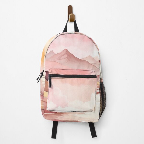 Item preview, 016 Stunning Mountain Landscape in Pink Watercolor Painting designed and sold by Alexis Art Collection.