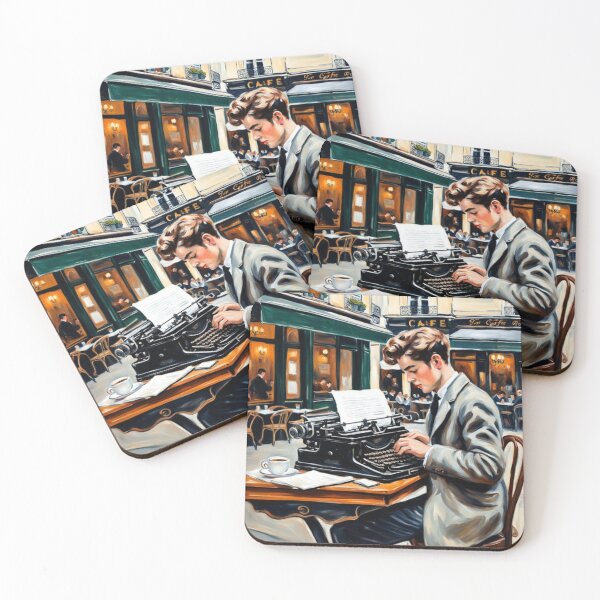 Item preview, Writer at Paris cafe  designed and sold by JackFreestone.