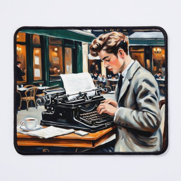 Item preview, Writer at Paris cafe  designed and sold by JackFreestone.
